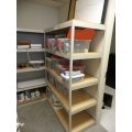 Grey Metal 5 Shelf Garage Storage Shelving Unit, Wood Shelves